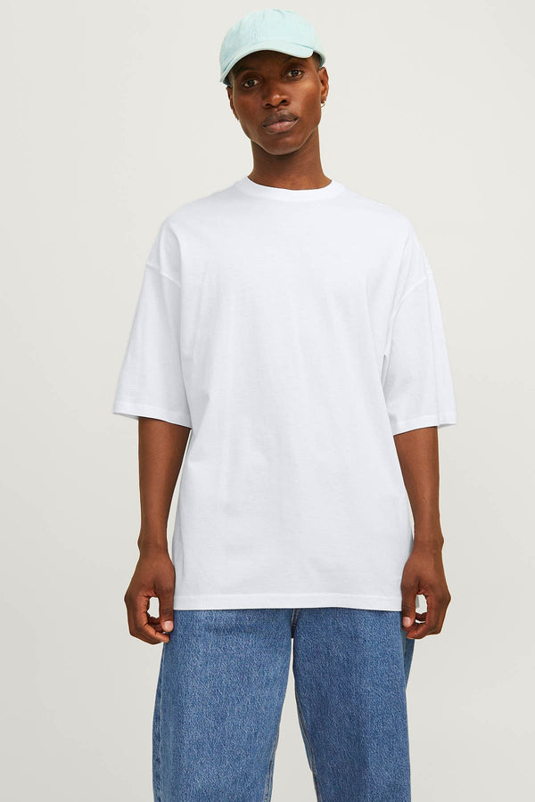 JACK JONES Erkek BEYAZ Yuvarlak Yaka Tişört 12259975