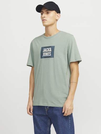 Jack Jones Erkek Bisiklet Yaka  Yeşil Tişört 12268477