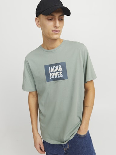 Jack Jones Erkek Bisiklet Yaka  Yeşil Tişört 12268477