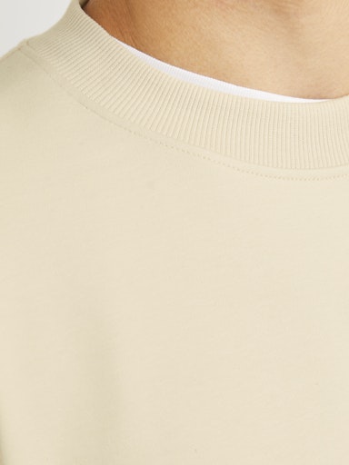 Jack Jones Erkek Branding  Geniş Kesim Krem Sweatshirt 12261386KR