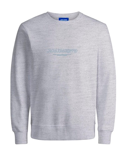 Jack Jones Erkek Bright White Yumuşak Dokulu Gri Sweatshirt  12266942G