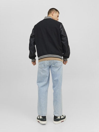 Jack Jones Erkek College Wool Blend  Bomber Siyah Ceket 12241559S