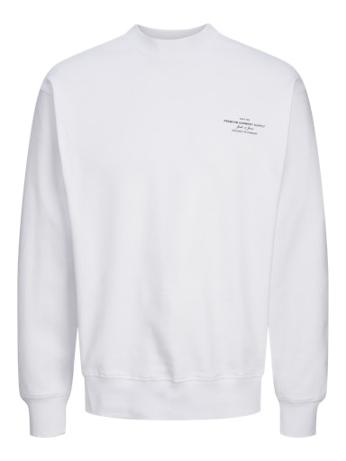 Jack Jones Erkek Gögüs Logo Baskılı Beyaz Sweatshirt 12261386B