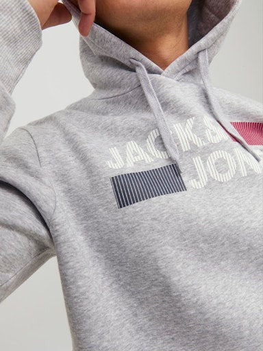 Jack Jones Erkek Gri Jjecrop Logo Sweat 12152840G