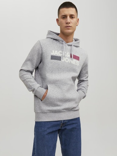 Jack Jones Erkek Gri Jjecrop Logo Sweat 12152840G