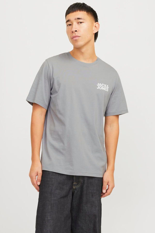 JACK JONES Erkek Gri Logo Tişört 12151955