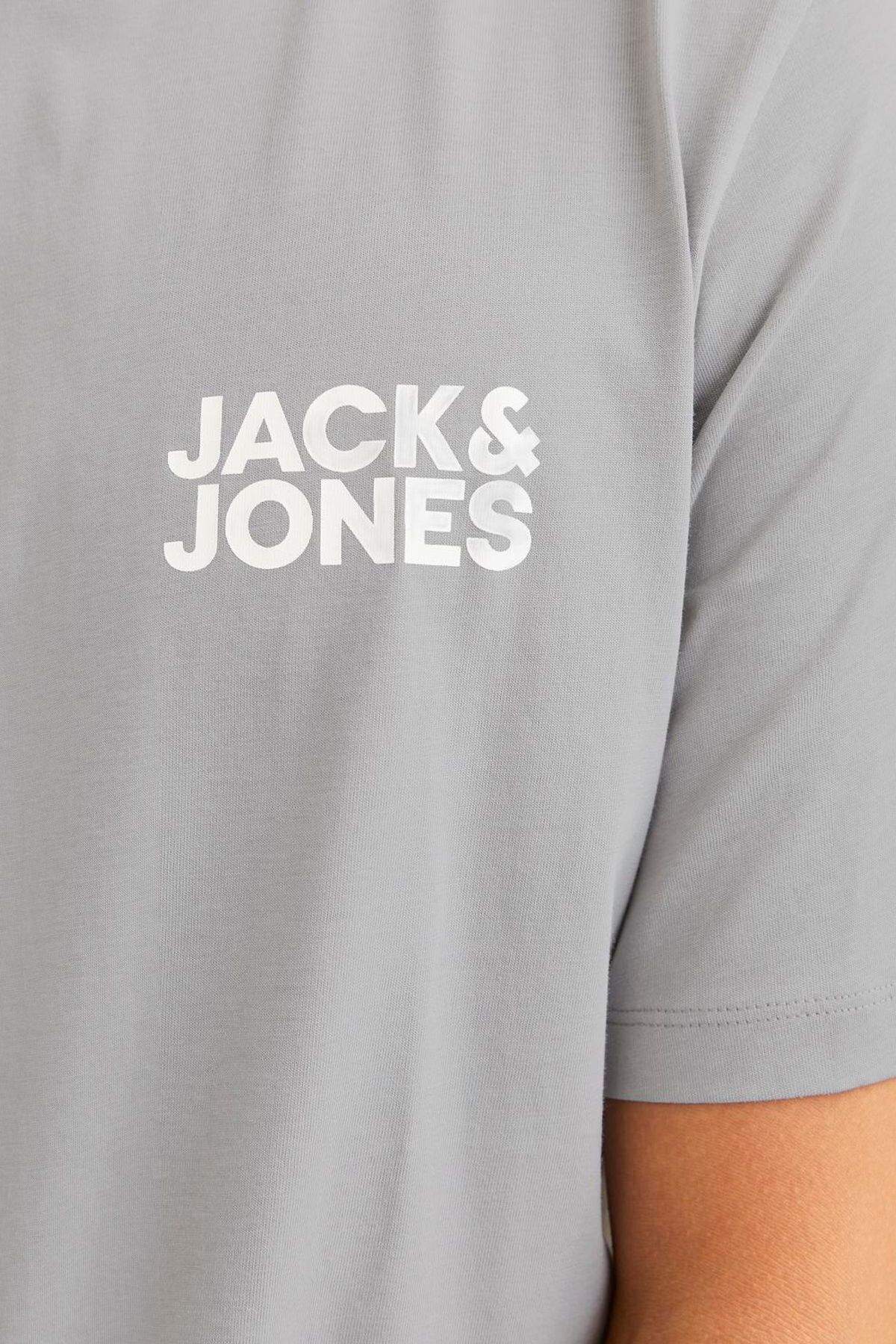 JACK JONES Erkek Gri Logo Tişört 12151955
