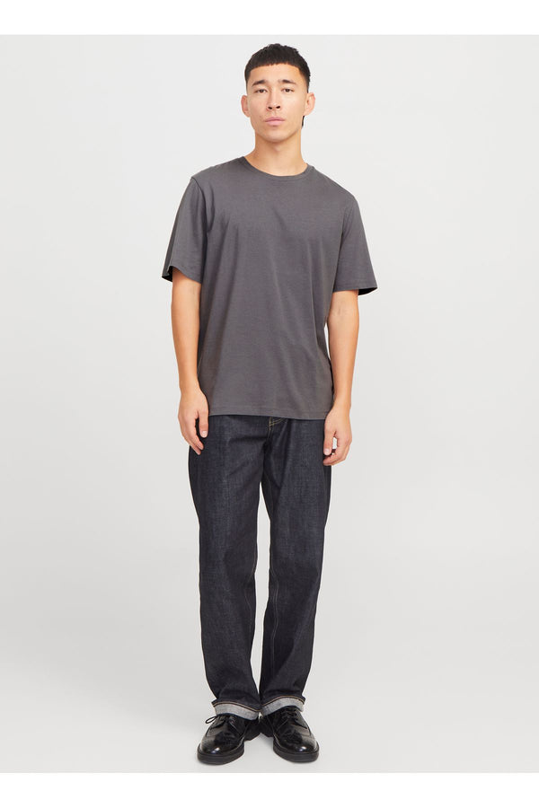 JACK JONES Erkek Gri Pamuklu Tişört 12156101