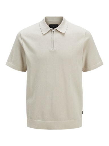 JACK JONES Erkek Gümüş Polo Yaka Kısa Kollu Tişört 12271401