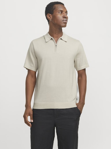 JACK JONES Erkek Gümüş Polo Yaka Kısa Kollu Tişört 12271401