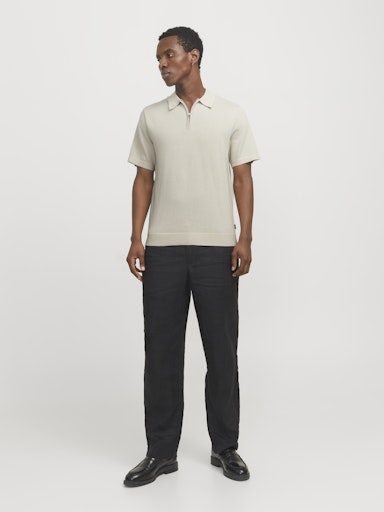 JACK JONES Erkek Gümüş Polo Yaka Kısa Kollu Tişört 12271401