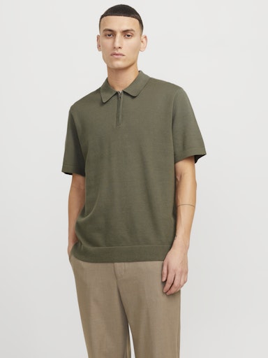 JACK JONES Erkek HAKİ Polo Yaka Kısa Kollu Tişört 12271401