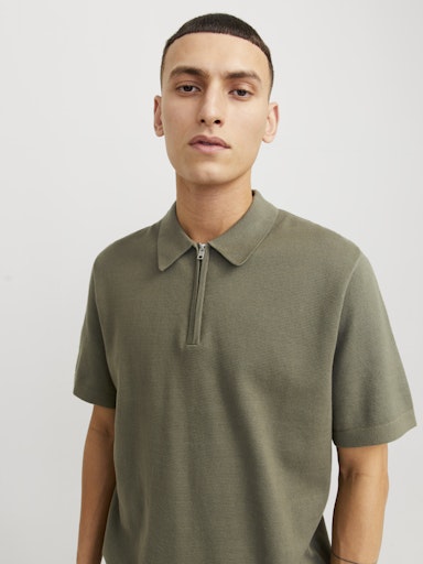 JACK JONES Erkek HAKİ Polo Yaka Kısa Kollu Tişört 12271401
