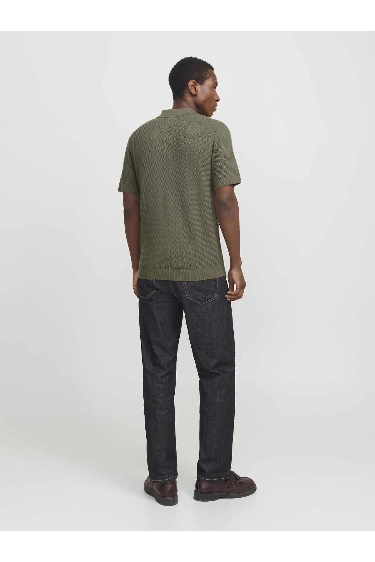 JACK JONES Erkek Haki Polo Yaka Kısa Kollu Tişört 12271483