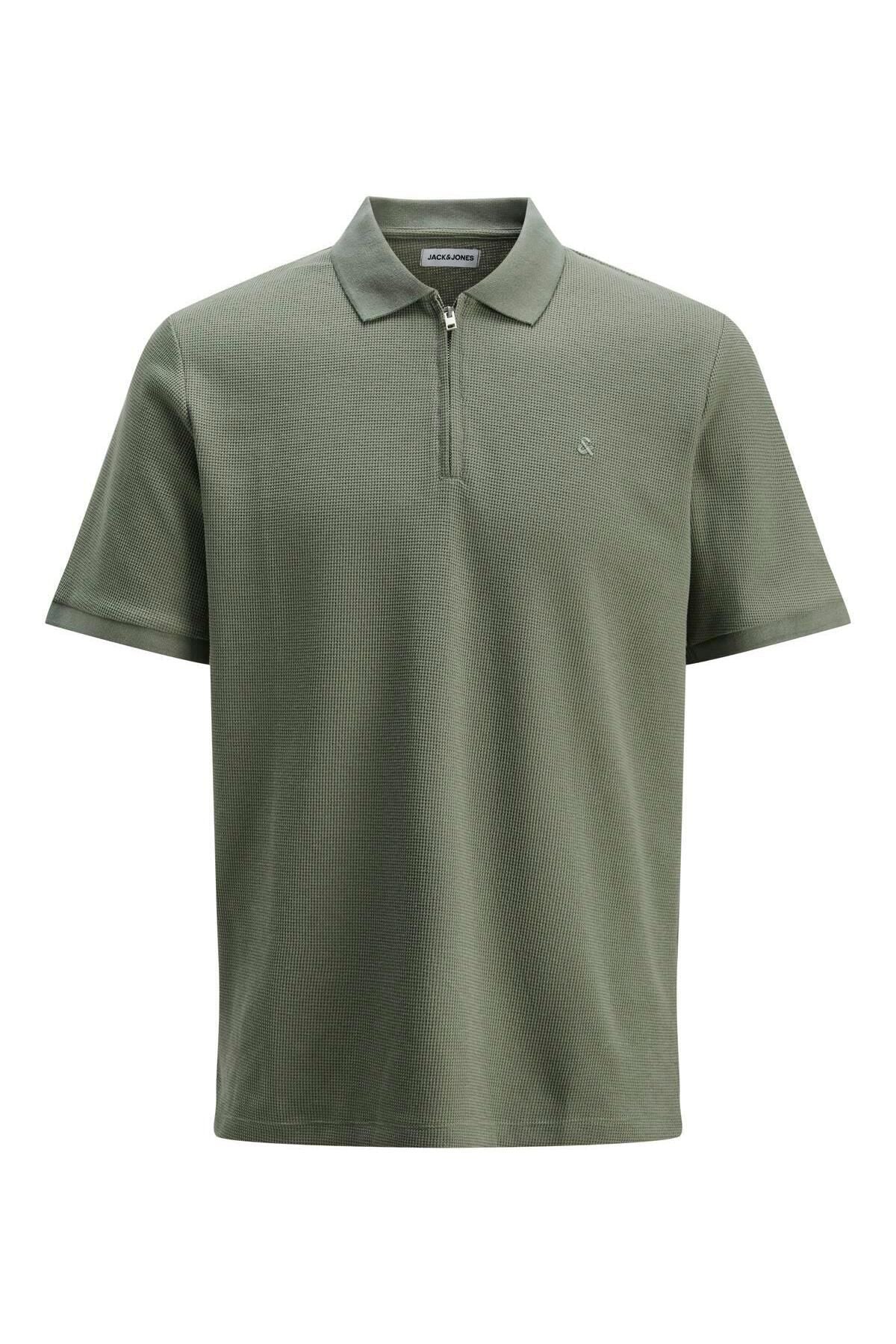 JACK JONES Erkek HAKİ Polo Yaka Kısa Kollu Tişört 12279177
