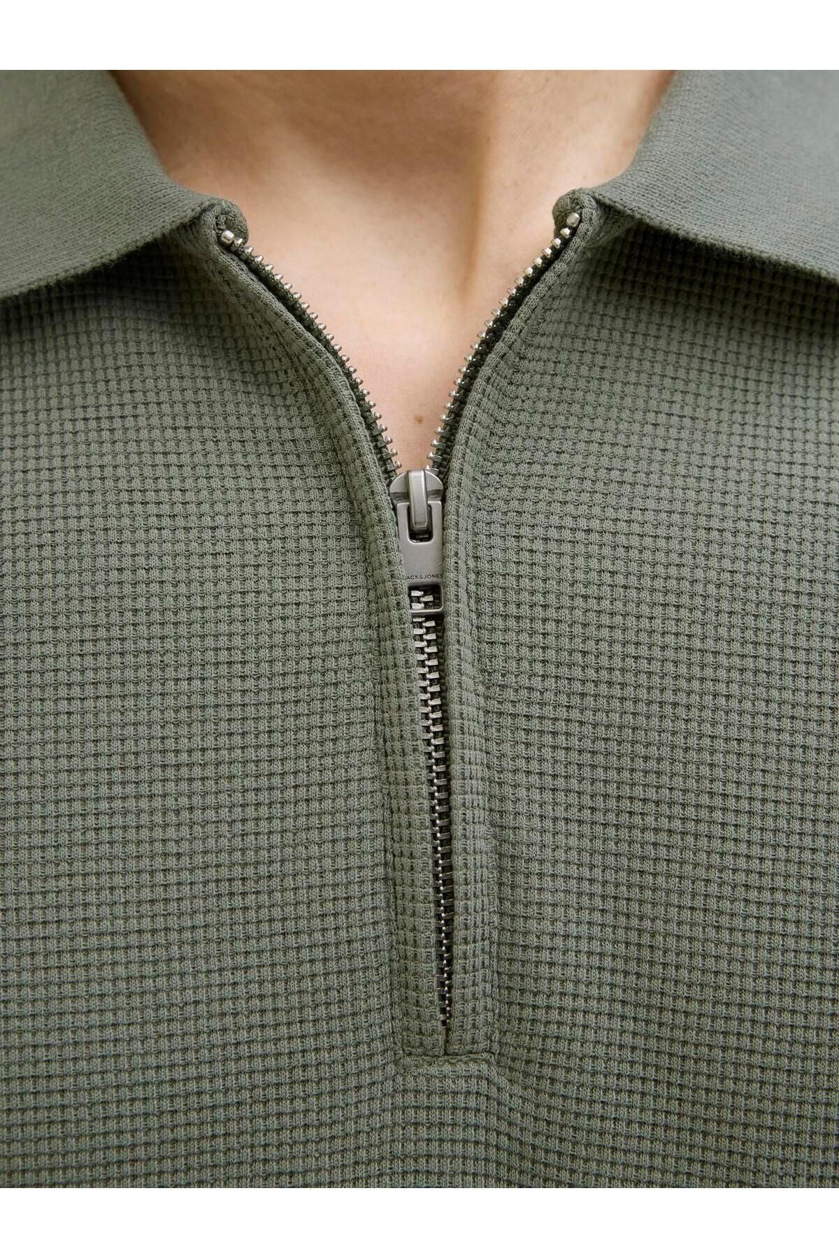 JACK JONES Erkek HAKİ Polo Yaka Kısa Kollu Tişört 12279177