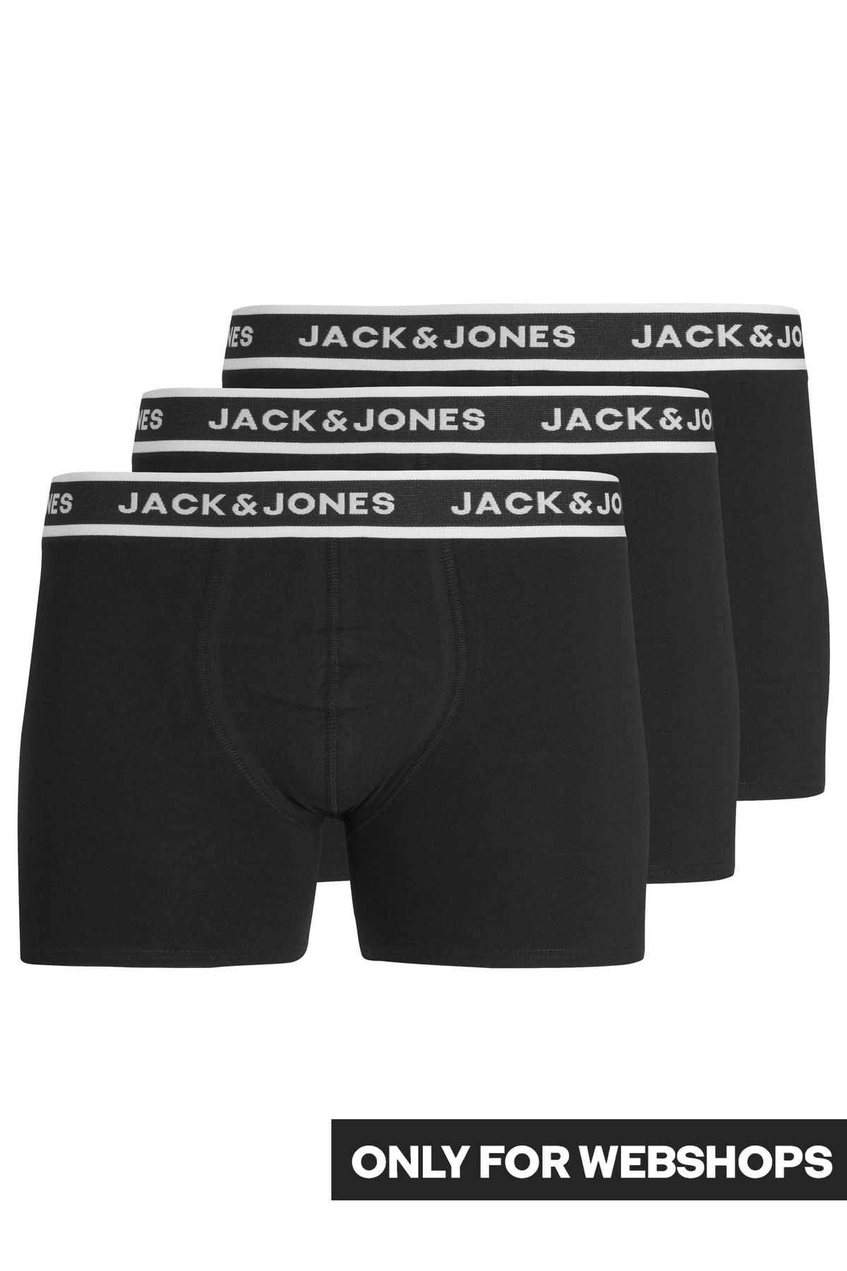 Jack Jones Erkek Jacsolid 3'lü Siyah Boxer 12229576S