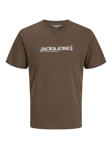 Jack Jones Erkek Jcodynamic Yuvarlak Yaka  Kahverengi Tişört 12276393