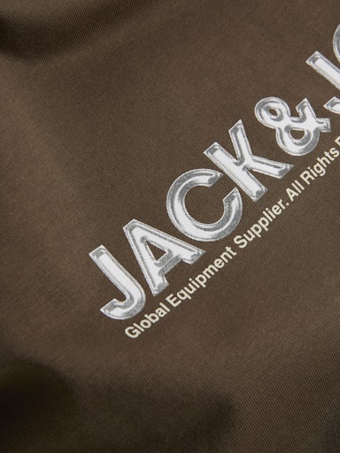 Jack Jones Erkek Jcodynamic Yuvarlak Yaka  Kahverengi Tişört 12276393