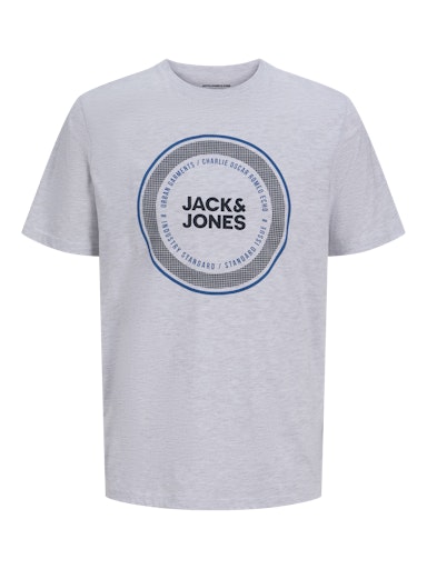 Jack Jones Erkek Jcorubel Yuvarlak Yaka  Gri Tişört 12158266