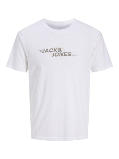 Jack Jones Erkek Jcotarmac  Bisiklet Yaka Beyaz Tişört 12276408