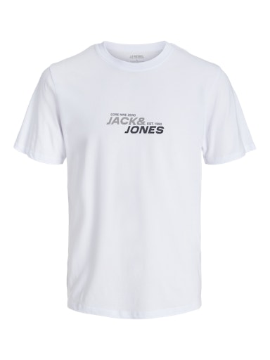 Jack Jones Erkek Jcotarmac  Bisiklet Yaka Beyaz Tişört 12276410