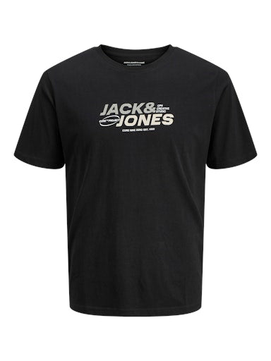 Jack Jones Erkek Jcotarmac  Bisiklet Yaka Siyah Tişört 12276408