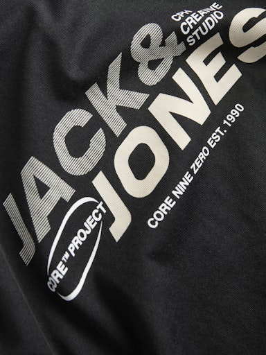 Jack Jones Erkek Jcotarmac  Bisiklet Yaka Siyah Tişört 12276408