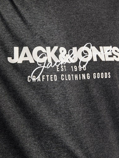 Jack Jones Erkek Jjalvis  Bisiklet Yaka Gri Tişört 12256803