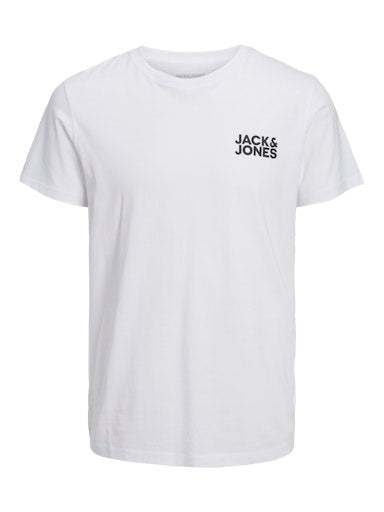 Jack Jones Erkek Jjcorp Logo Beyaz Bisiklet Yaka Tişört 12151955