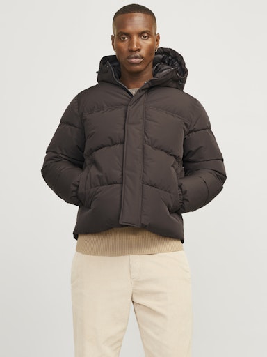 Jack Jones Erkek Jjebradley Puffer Hood  Kahverengi Mont 12256974KA