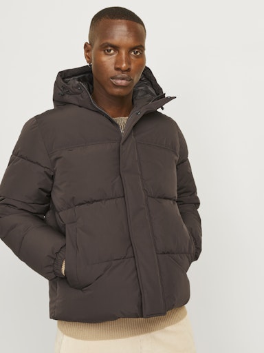 Jack Jones Erkek Jjebradley Puffer Hood  Kahverengi Mont 12256974KA