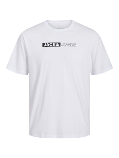 Jack Jones Erkek Jjecorp Bisiklet Yaka Beyaz Tişört 12233999