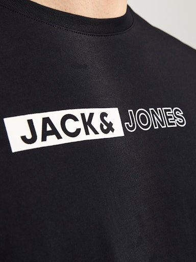 Jack Jones Erkek Jjecorp Bisiklet Yaka Siyah Tişört 12233999