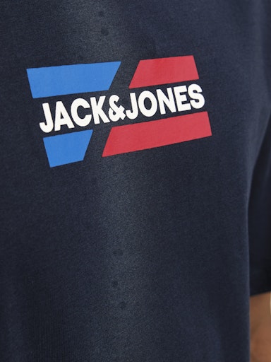 Jack Jones Erkek Jjecrop  Bisiklet Yaka Lacivert Tişört 12268415