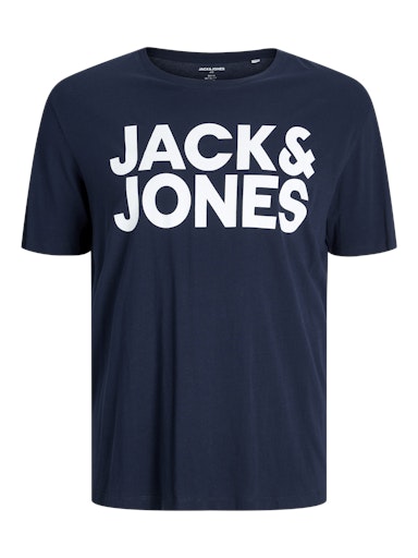 Jack Jones Erkek Jjecrop Logo Bisiklet Yaka Lacivert Tişört 12158505