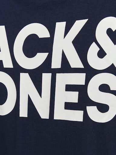 Jack Jones Erkek Jjecrop Logo Bisiklet Yaka Lacivert Tişört 12158505