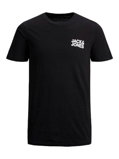 Jack Jones Erkek Jjecrop Logo Bisiklet Yaka Siyah Tişört 12158505