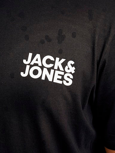 Jack Jones Erkek Jjecrop Logo Bisiklet Yaka Siyah Tişört 12158505