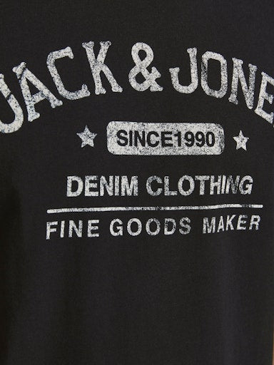 Jack Jones Erkek Jjejeans Bisiklet Yaka Siyah Tişört 12190510