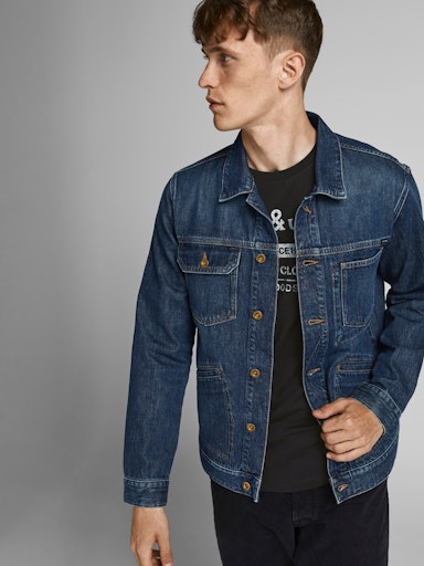 Jack Jones Erkek Jjejeans Bisiklet Yaka Siyah Tişört 12190510