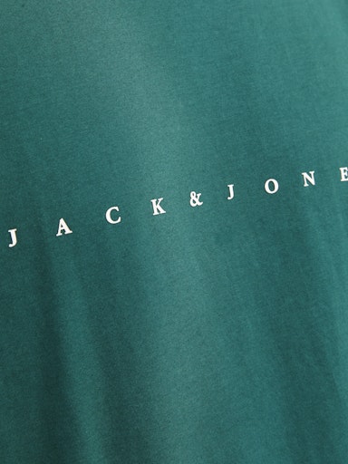 Jack Jones Erkek Jjestar Deep Teal Bisiklet Yaka Yeşil Tişört 12234746