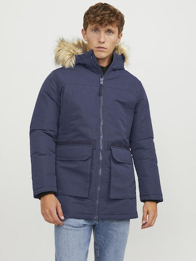 Jack Jones Erkek Jjeving Parka Lacivert Mont 12235858L