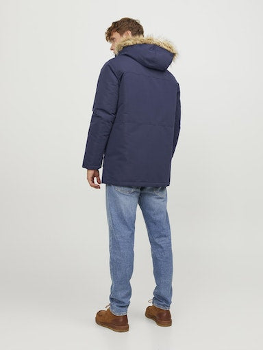 Jack Jones Erkek Jjeving Parka Lacivert Mont 12235858L