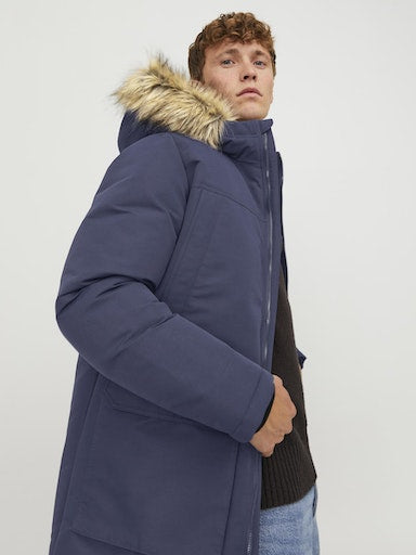 Jack Jones Erkek Jjeving Parka Lacivert Mont 12235858L