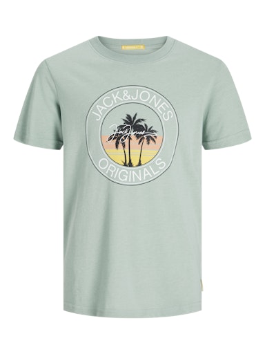 Jack Jones Erkek Jorcasey Tee Yuvarlak Yaka Mavi Tişört 12257130