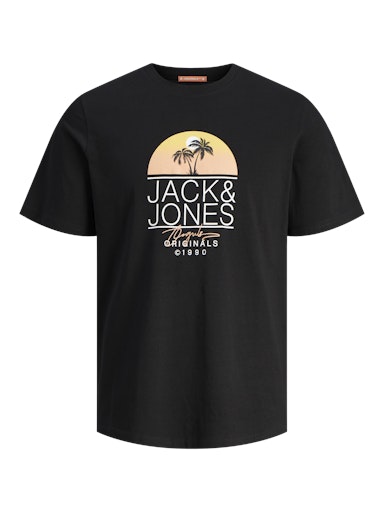 Jack Jones Erkek Jorcasey Tee Yuvarlak Yaka Siyah Tişört 12257130