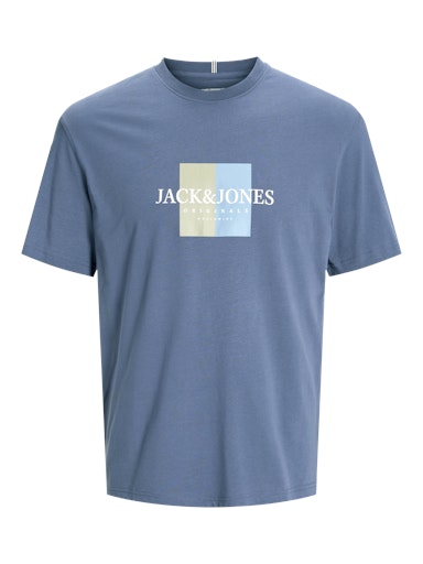 Jack Jones Erkek Jorfrederiksberg Bisiklet Yaka Açık Mavi Tişört 12262492