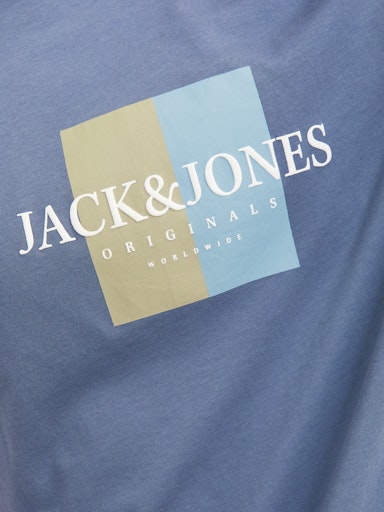 Jack Jones Erkek Jorfrederiksberg Bisiklet Yaka Açık Mavi Tişört 12262492