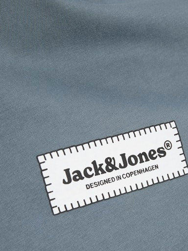 Jack Jones Erkek Jorsplit Yuvarlak Yaka  Gri Tişört 12273182